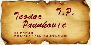 Teodor Paunković vizit kartica